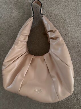Giselle Paris , Nude Leather Hobo Bag